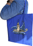 "Candle above the Waves" Purple Tote Bag