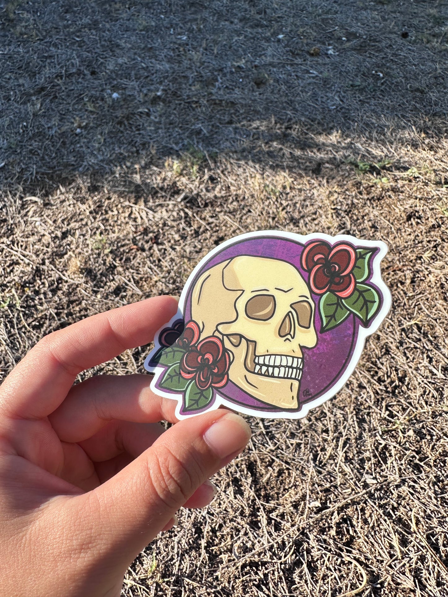 "Flowers & Skull" Sticker