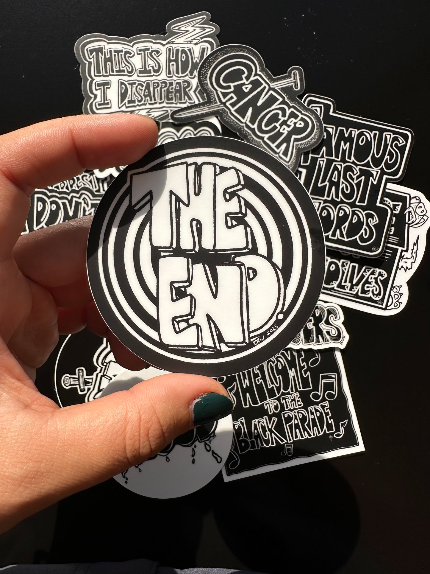 The End. Circle Sticker