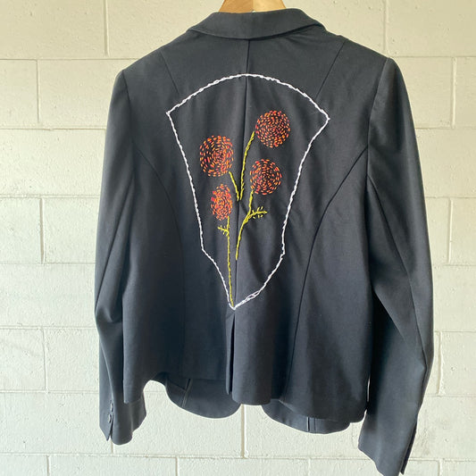 Fire Flower Black Blazer