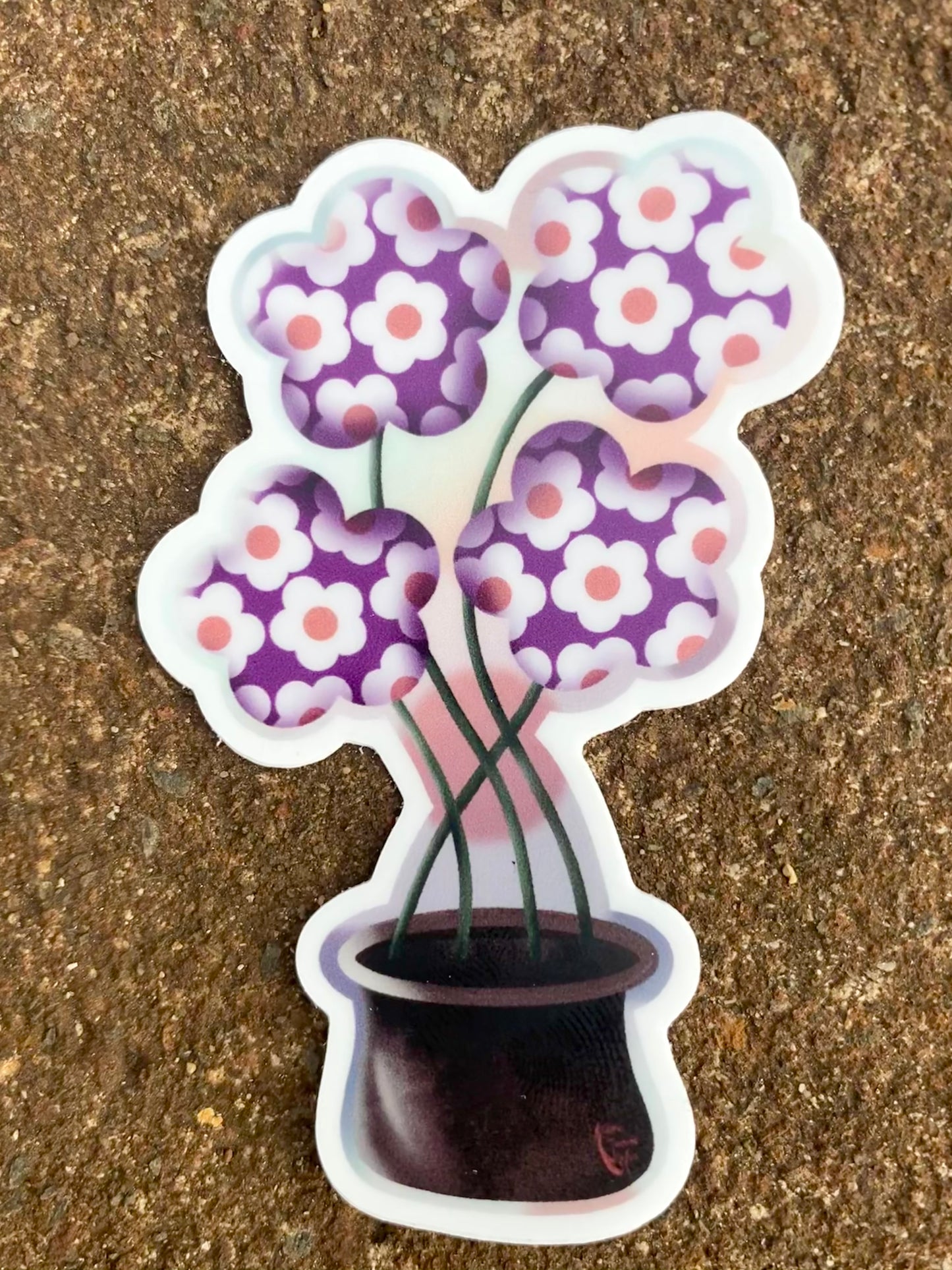 Puffy Potted Flower Sticker
