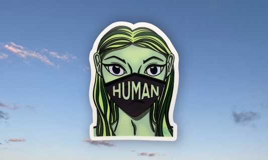 The Masked Girl: Vinyl Sticker