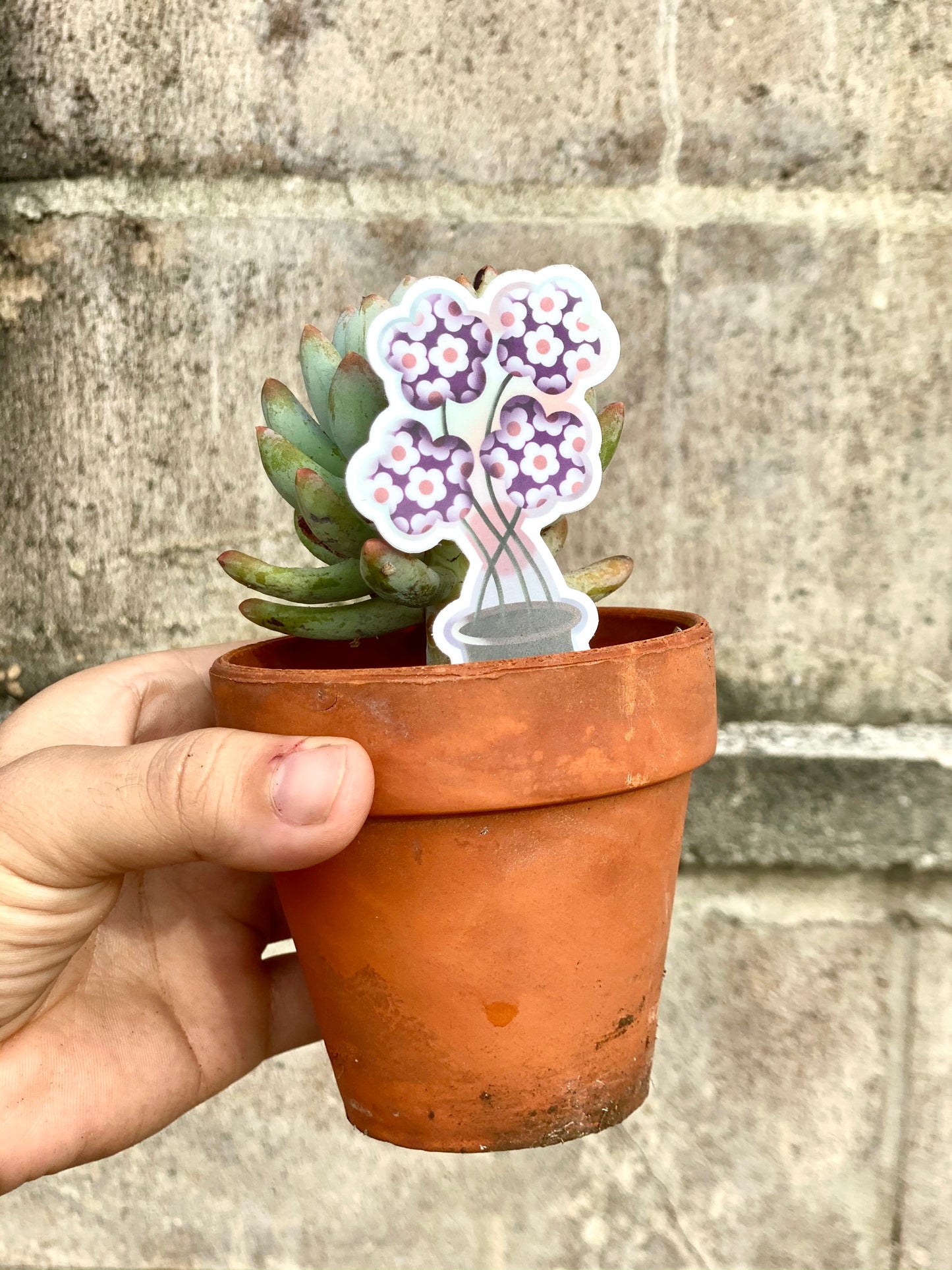 Puffy Potted Flower Sticker
