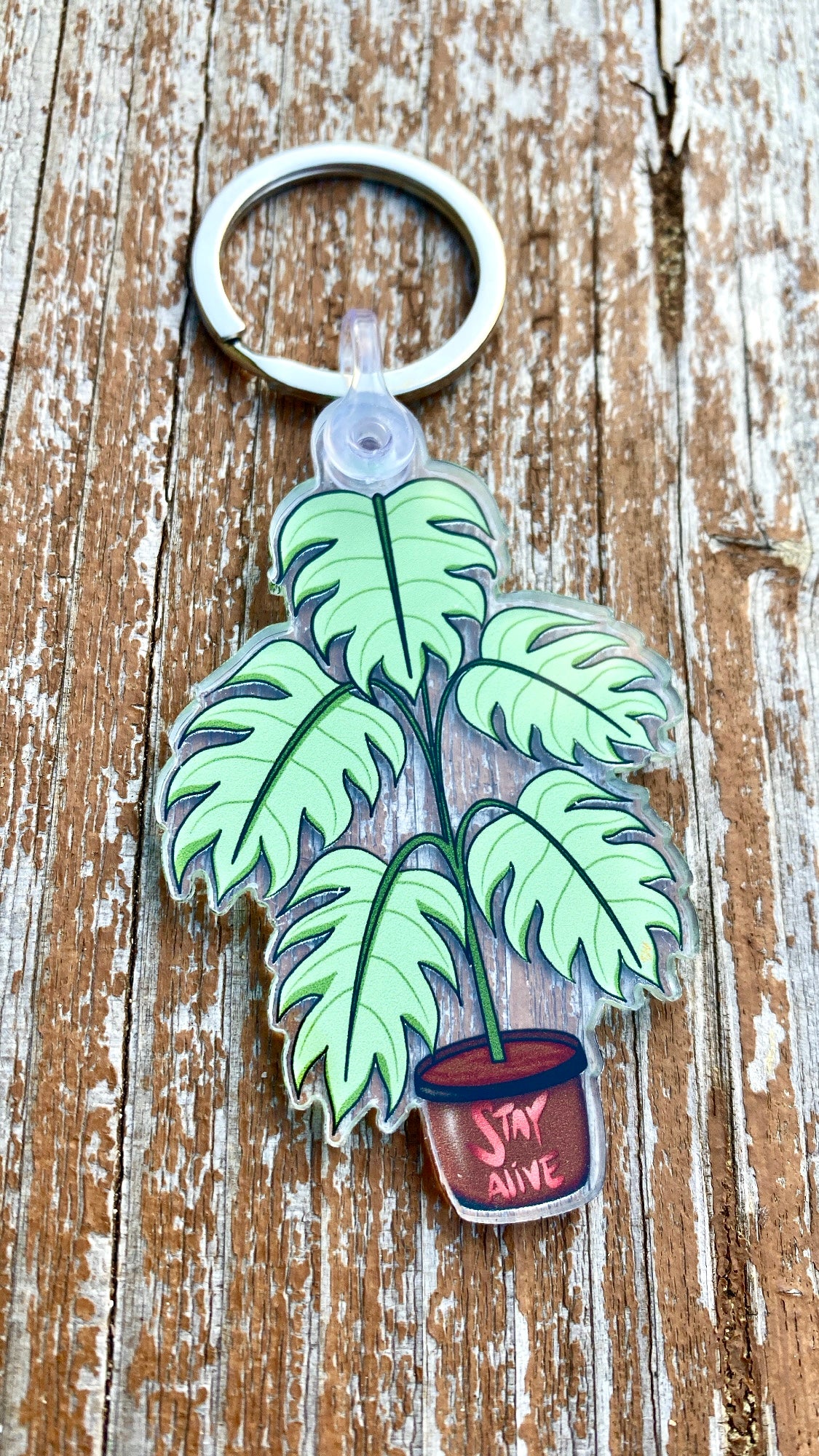 "Stay Alive House Plant" Keychain