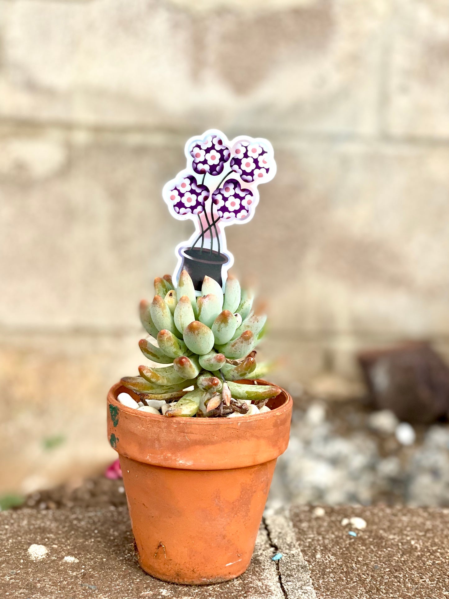 Puffy Potted Flower Sticker