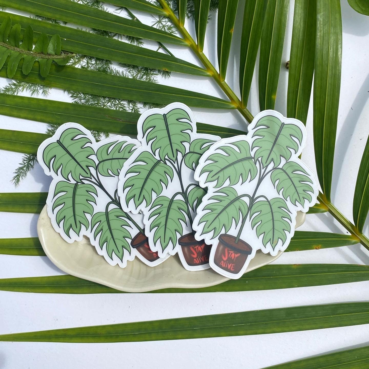 “Stay Alive” House Plant Clear Sticker