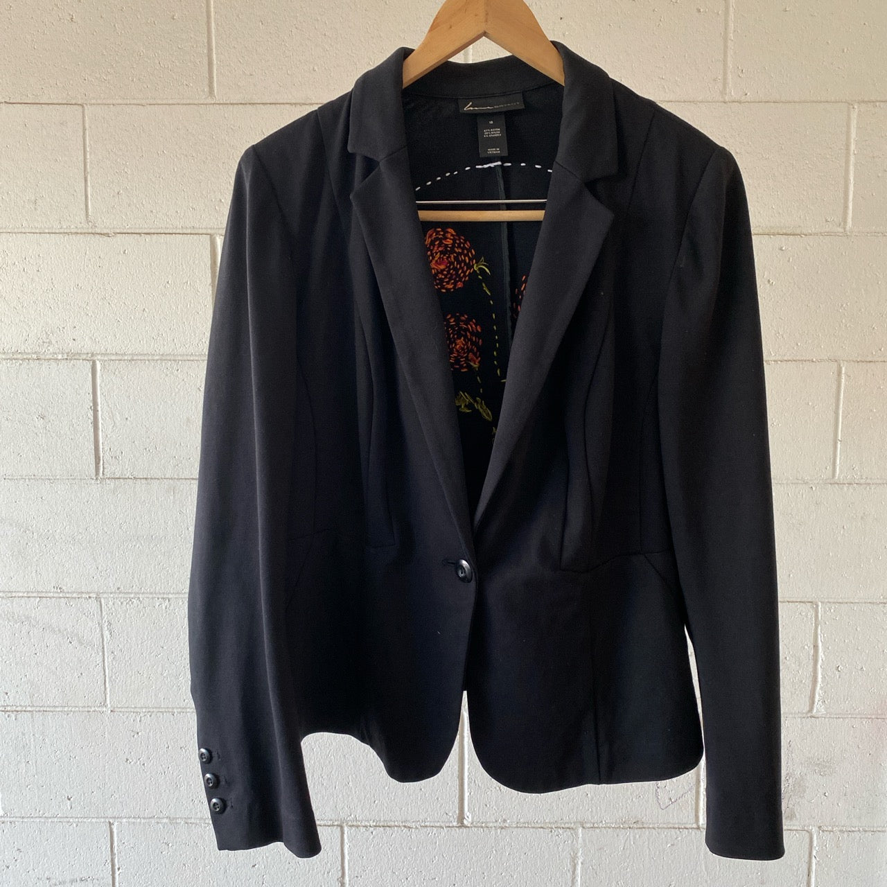 Fire Flower Black Blazer