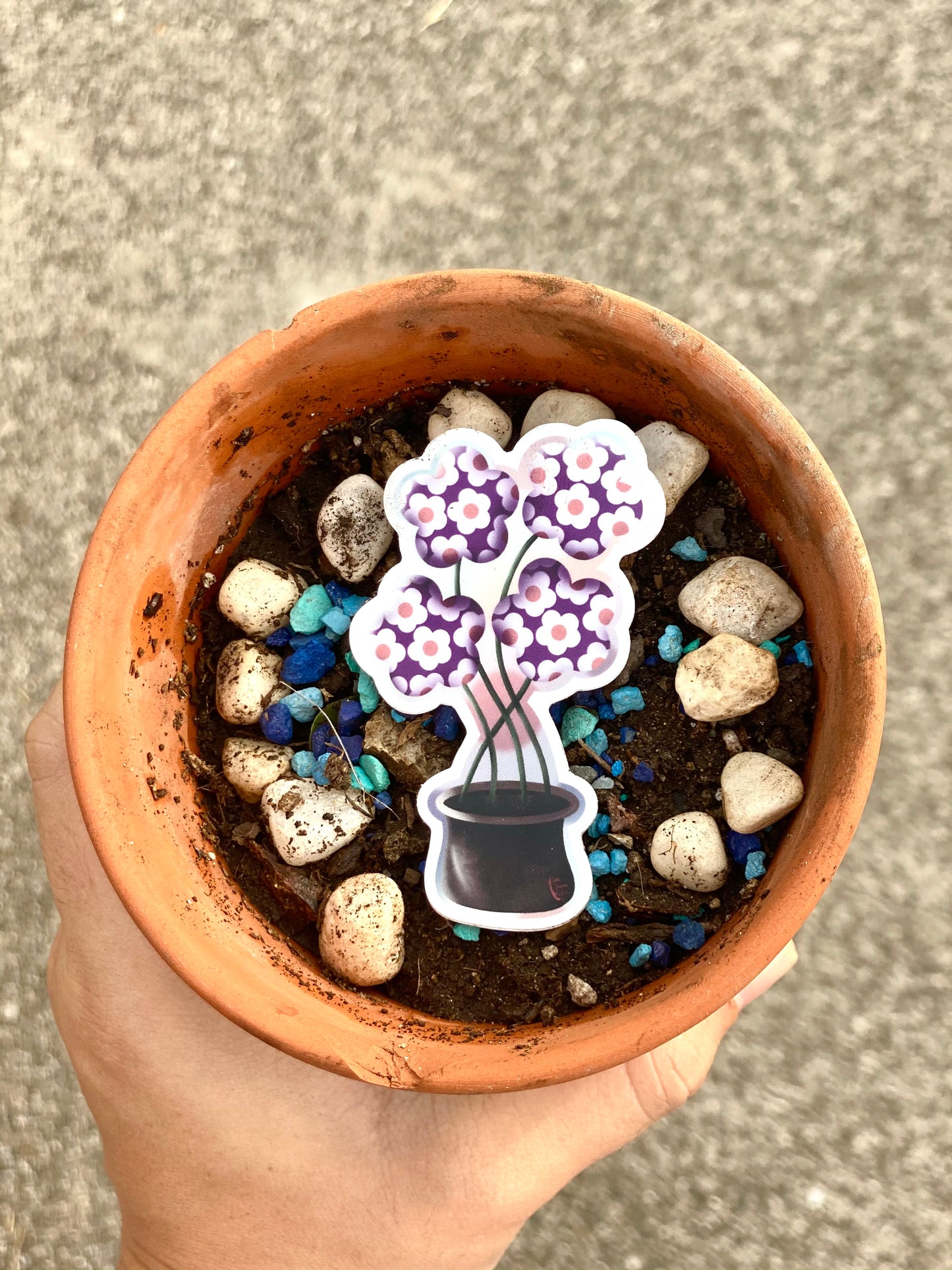 Puffy Potted Flower Sticker