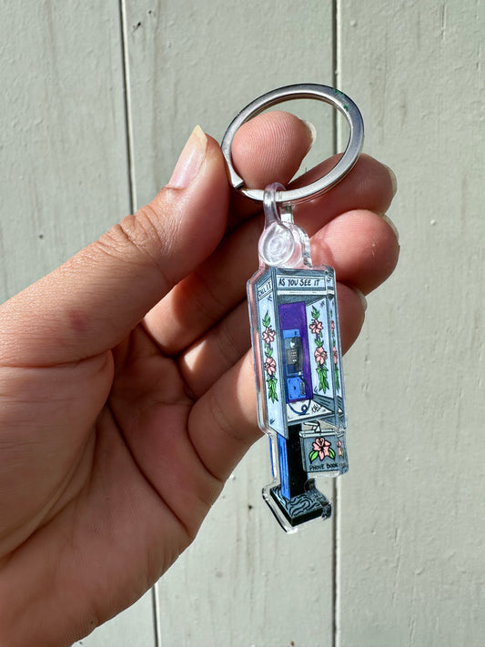 Retro Phone Booth Keychain