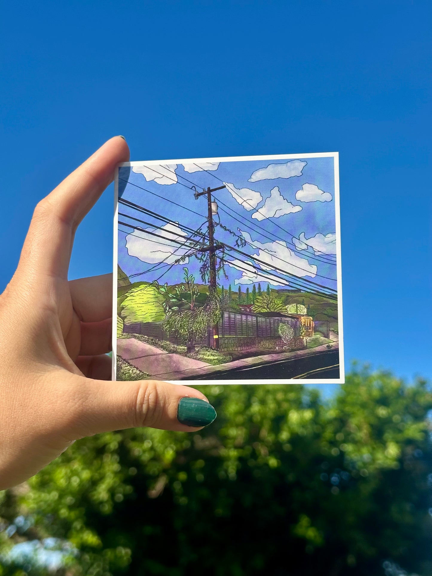 “Vines over the Telephone Lines” Glossy Mini Print