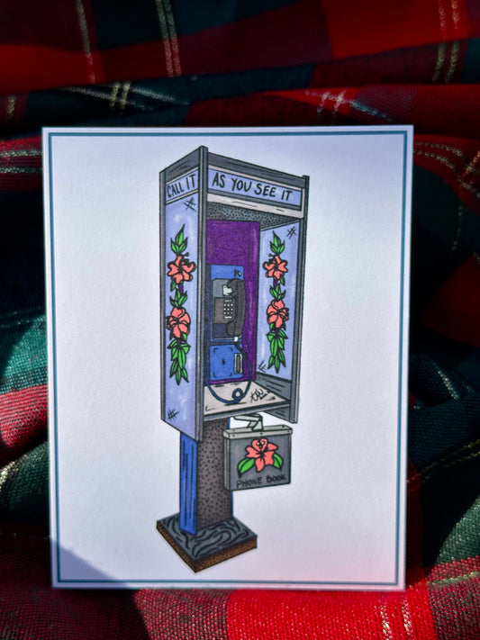 “Call It As You See It” Retro Phone Booth Print