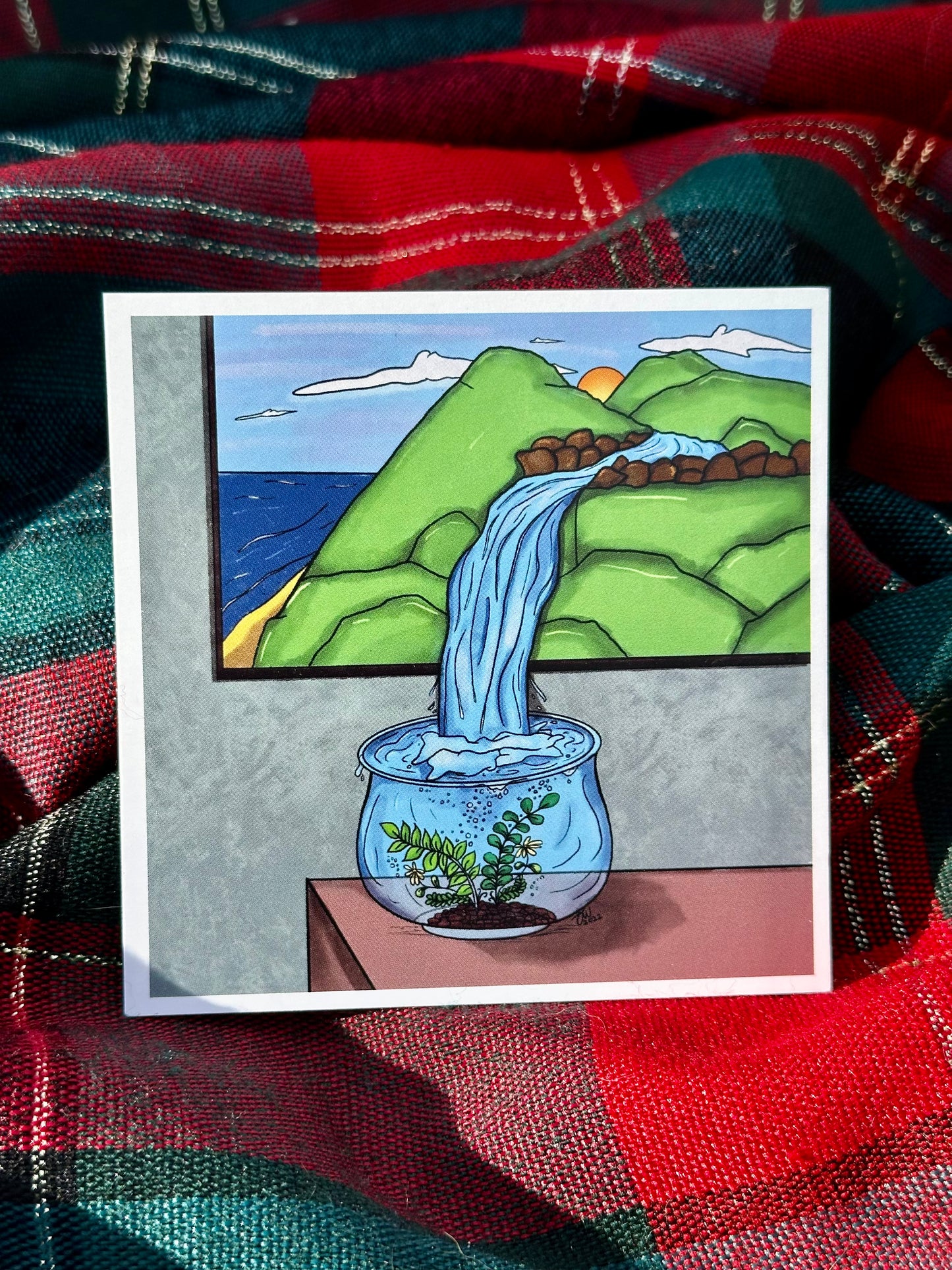 “Waterfall into the Living-room” Mini Glossy Print
