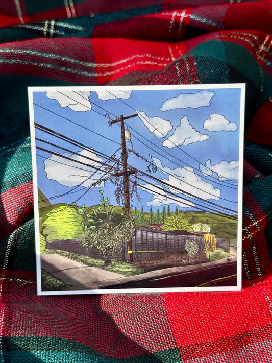 “Vines over the Telephone Lines” Glossy Mini Print