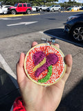 Anthurium Flower Hand-Embroidered Hoop Artwork