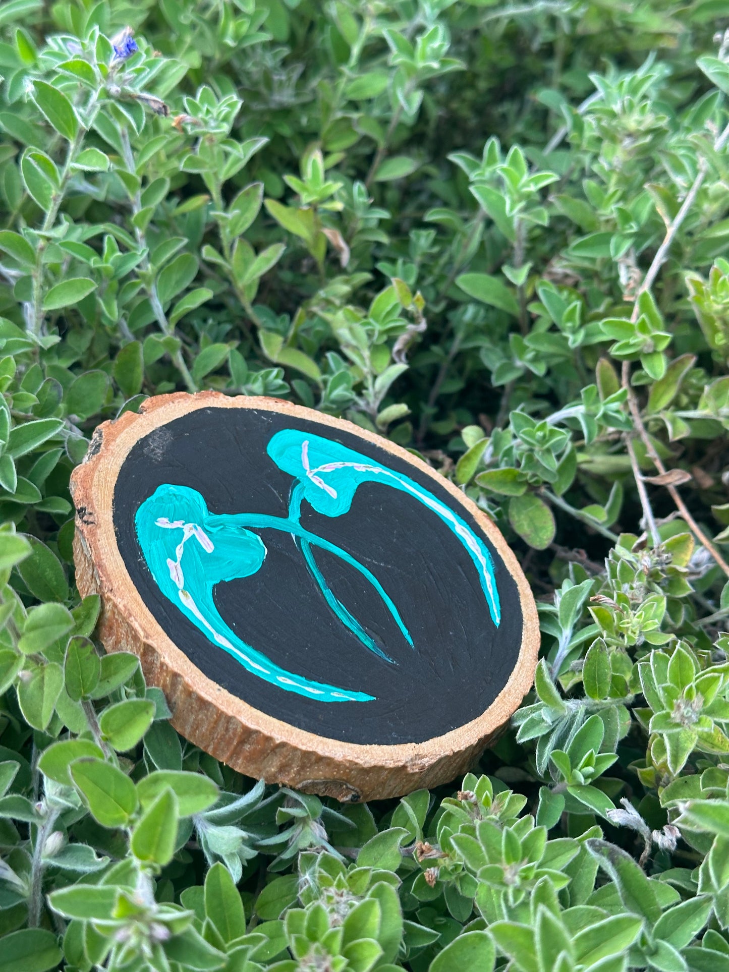 Drooping Garden Leaves Wood Painting