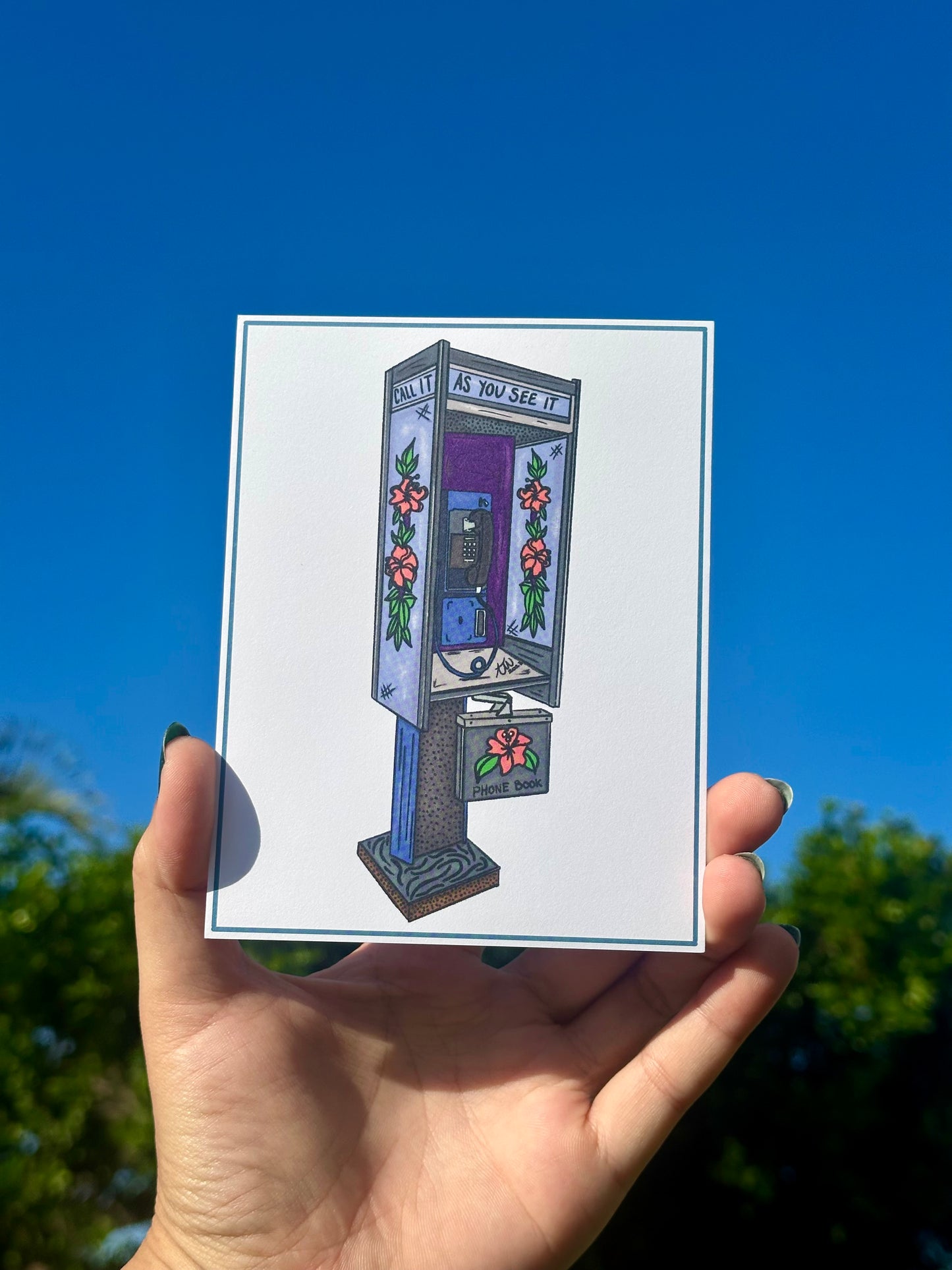 “Call It As You See It” Retro Phone Booth Print