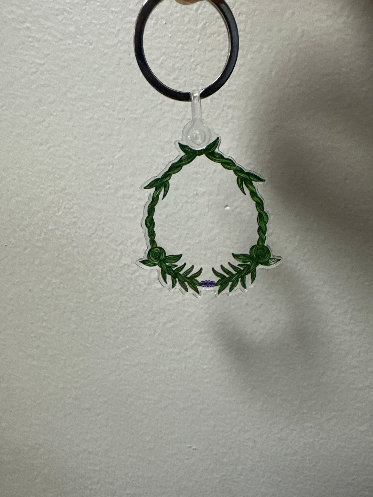 Maile Crown Flower Lei Acrylic Keychain