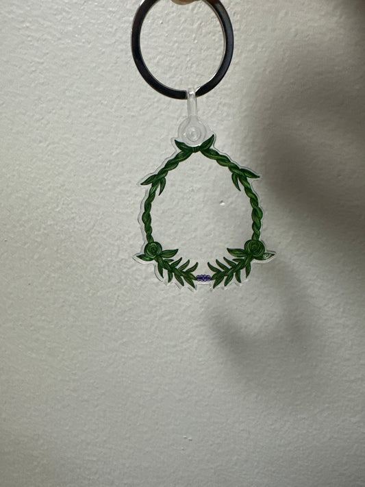 Maile Crown Flower Lei Acrylic Keychain