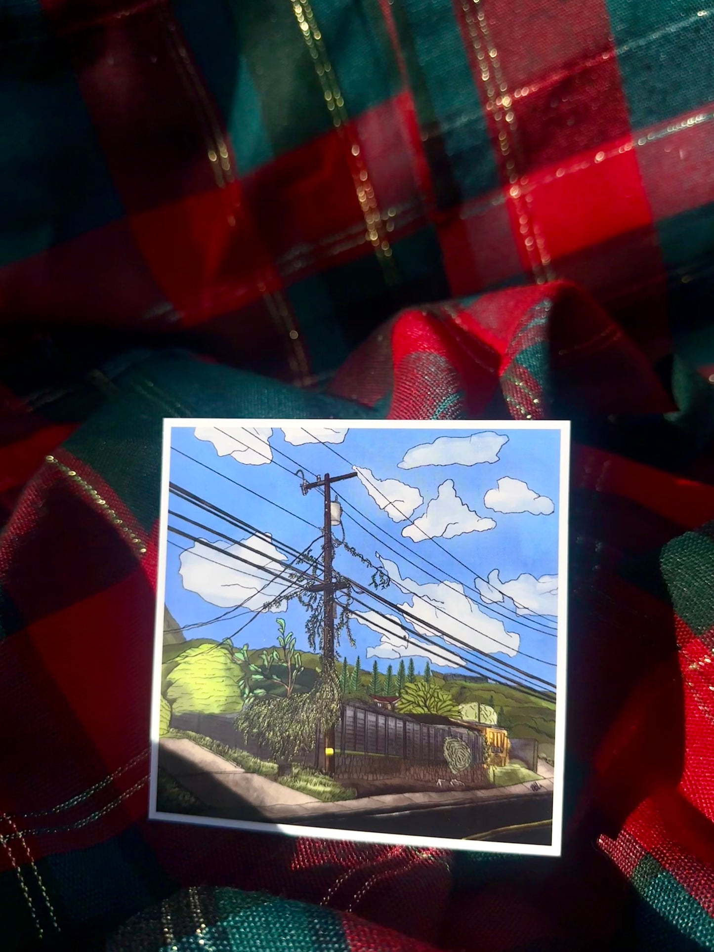“Vines over the Telephone Lines” Glossy Mini Print
