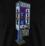 “Call it as you see it” Retro phone booths Black Short Sleeve T-Shirt without Pink Boarder