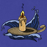 "Candle above the Waves" Purple Tote Bag