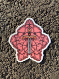 "A Dagger on a Bed of Flowers" Sticker