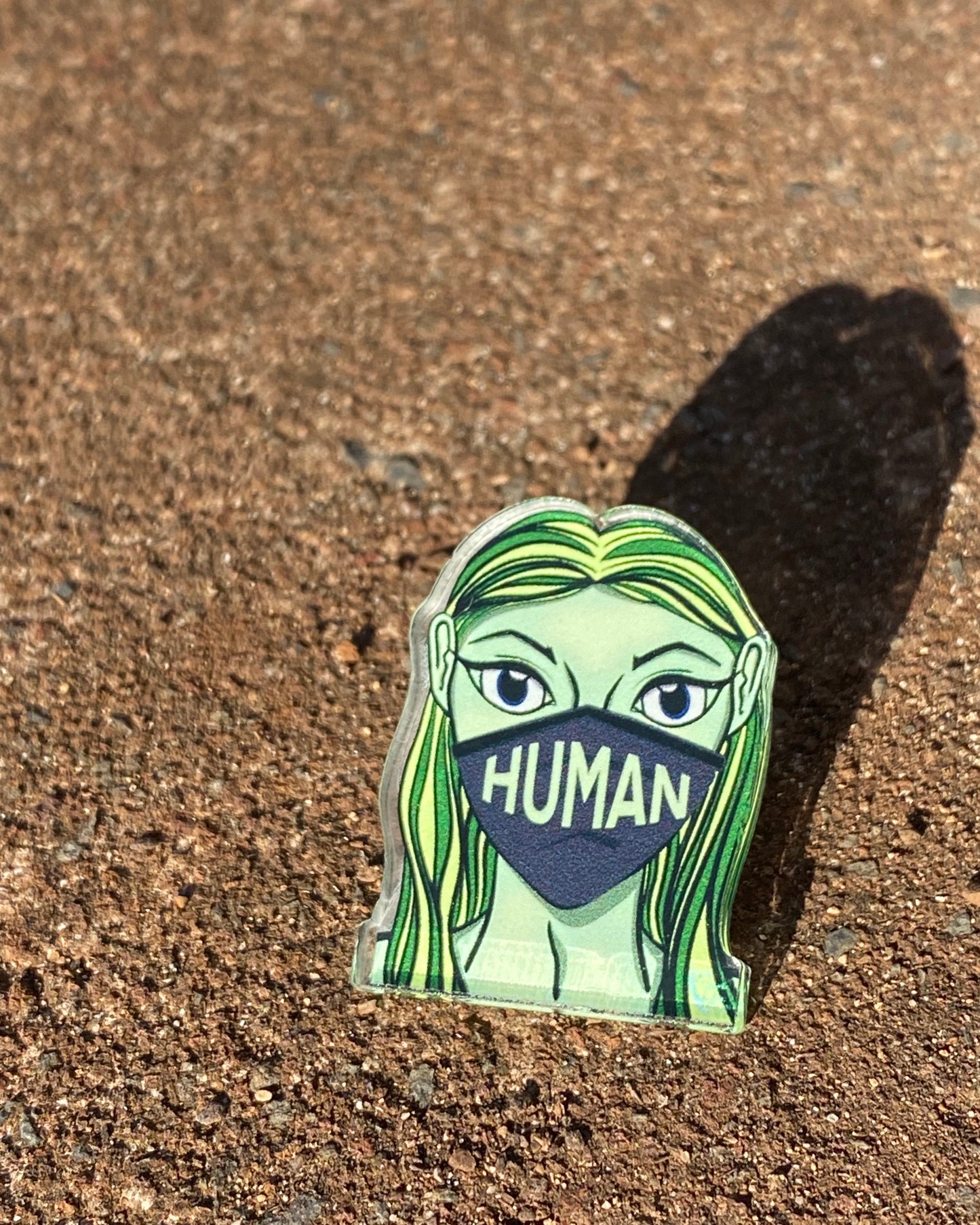 The Masked Girl: Acrylic Pin