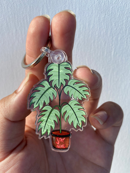 "Stay Alive House Plant" Keychain