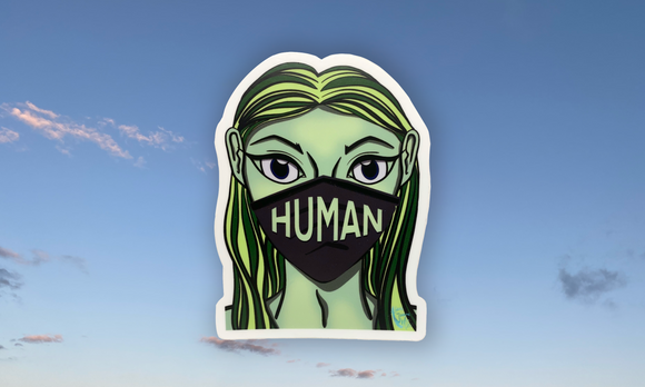 The Masked Girl: Vinyl Sticker